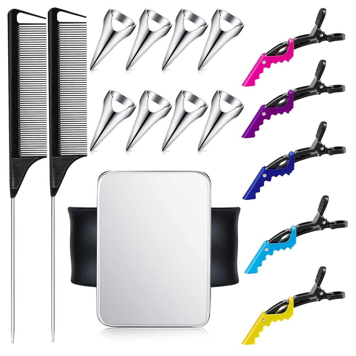 MAYCREATE Magnetic Line Clips Holder Wristband Silicone Wristband Hair Clips Organizer Set with 2 Pintail Combs, 6Pcs Hair Sectioning Clamps Clips, 6 Hair Sectioning Rings MAYCREATE Magnetic Line Clips Holder Wristband Silicone Wristband Hair Clips Organizer Set with 2 Pintail Combs, 6Pcs Hair Sectioning Clamps Clips, 6 Hair Sectioning Rings